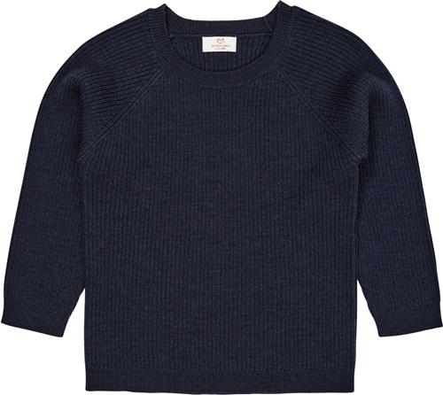 Copenhagen Colors Merino Classic RIB Blouse Str 128 Merino - Navy Strik hos Magasin