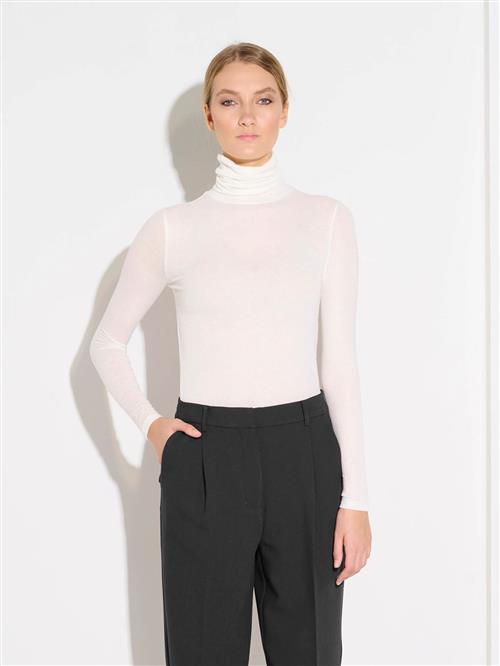 Bruuns Bazaar Angelabb Roll Neck Kvinde Snow White Rullekraver Str XL - Uld hos Magasin