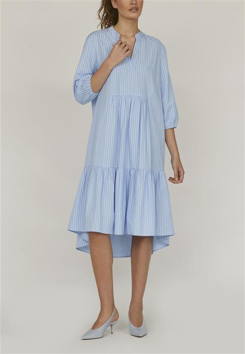 Love&Divine Love9586 Kvinde Blue Stripe Midi Kjoler Str M - hos Magasin