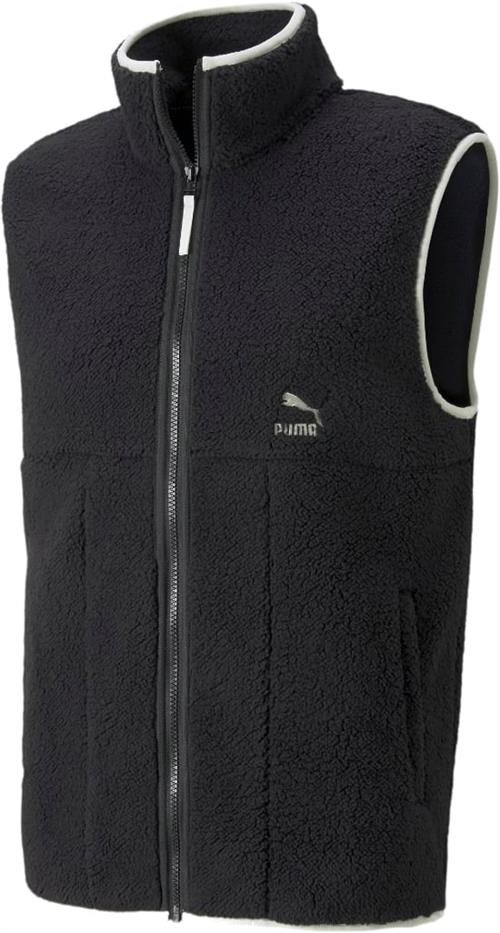 Se Puma Clsx Sherpa Gilet Mand Puma Black Veste Str L - Polyester hos Magasin ved Magasin