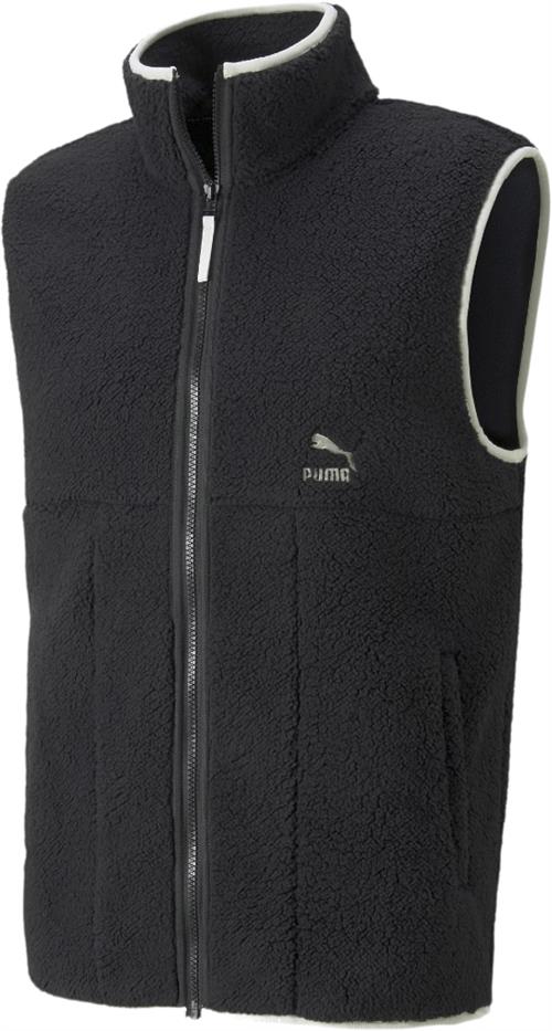 Se Puma Clsx Sherpa Gilet Mand Puma Black Veste Str M - Polyester hos Magasin ved Magasin