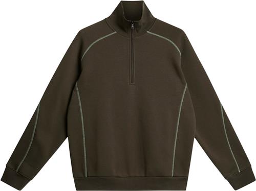 Se J. Lindeberg Canter Quarter Zip Sweat Mand Forest Green Sweatshirts Str XL - hos Magasin ved Magasin