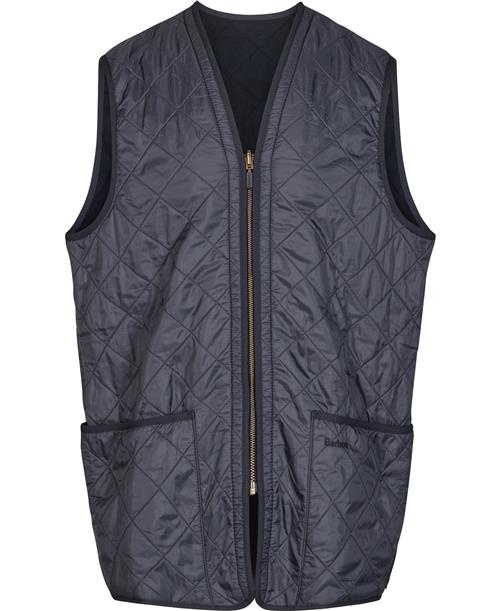 Barbour Polarquilt Waistcoat/zipin Liner Mand Blå Veste Str M - hos Magasin