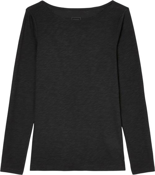 Se Marc O’Polo Tshirt, Long Sleeve, Boat Neck Kvinde Black Langærmede T-shirts Str XS - hos Magasin ved Magasin