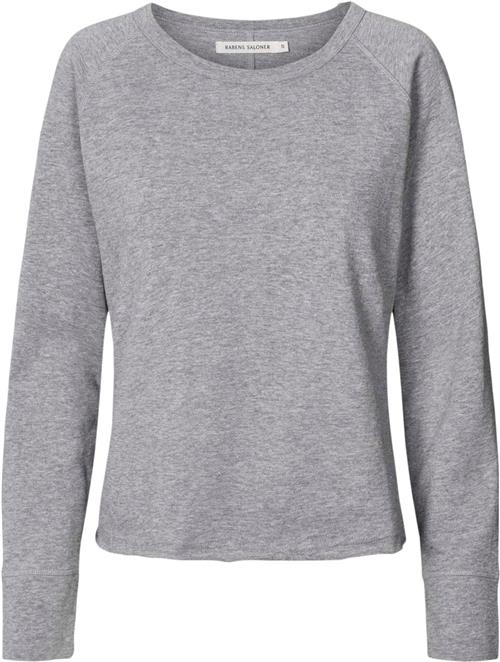 Rabens Saloner Light Stretch Long Sleeve top Nemi Kvinde Grå Langærmede T-shirts Str S - Bomuld hos Magasin