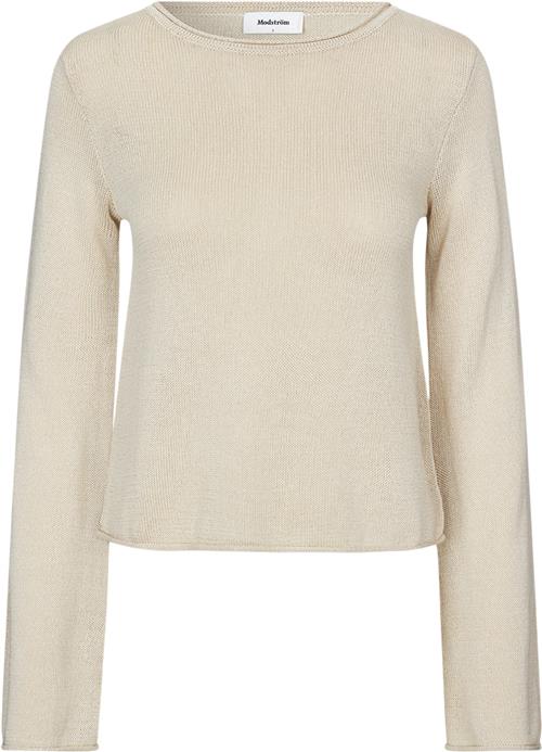 Modström Ivonnemd Flared Oneck Kvinde Summer Sand Sweaters Str M - hos Magasin