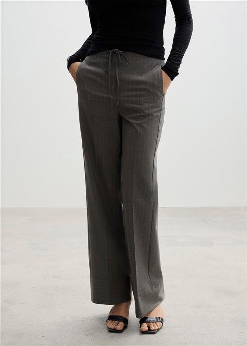 MANGO Chalkstripe Straight Trousers Kvinde 92 Bukser Str S - hos Magasin