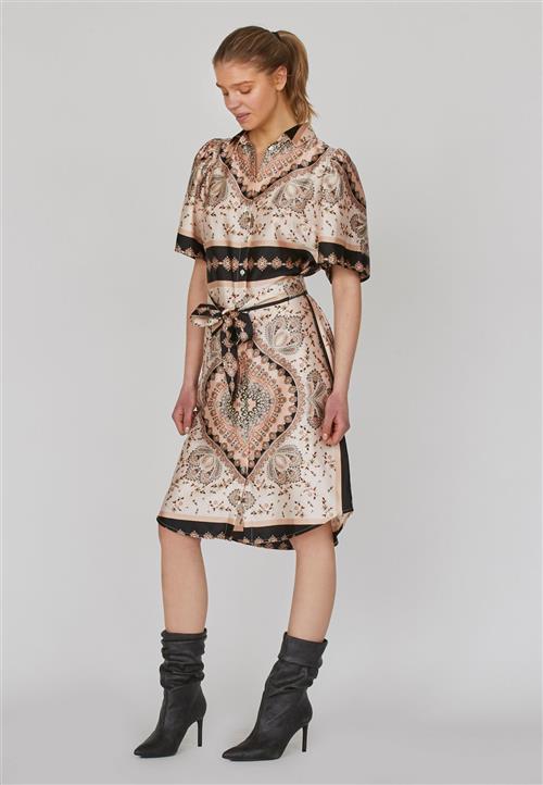 SisterS Point Ellal.SS Kvinde Black Paisley Midi Kjoler Str M - hos Magasin