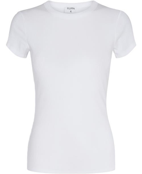 Filippa K Fine Rib Tee Kvinde White Kortærmede T-shirts Str XS - hos Magasin