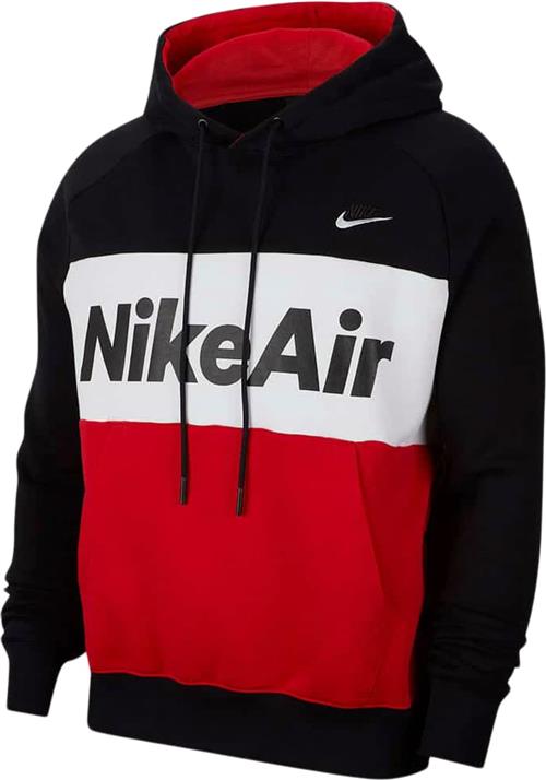 Se Nike Nike AIR Men's Fleece Pullover Mand Black Hoodies Str L - hos Magasin ved Magasin