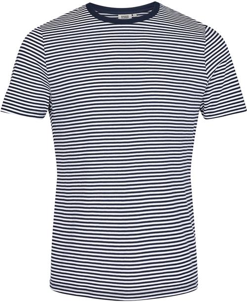 Se Magasin du Nord Collection Magasin Marvin Stripe Tshirt Organic Gots Mand Navy Blazer / Bright White Stripe Kortærmede Tshirts Str XL Bomuld ved Magasin