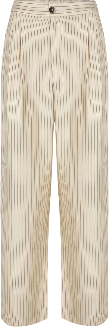 Modström Isabelmd Pants Kvinde Summer Sand Pinstripe Bukser Med Lige Ben Str XS - hos Magasin