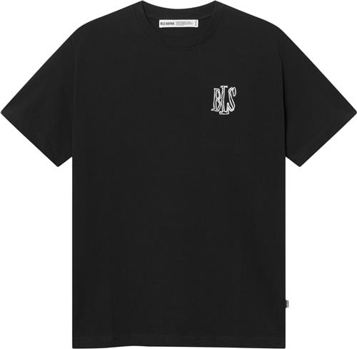 BLS Hafnia Handwritten Tshirt Mand Black Kortærmede T-shirts Regular Fit Str S - Bomuld hos Magasin