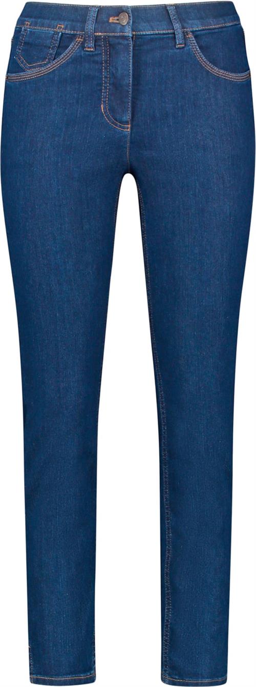 Gerry Weber Jeans Cropped Kvinde Blue Denim Skinny Jeans Str 38R - Denim hos Magasin