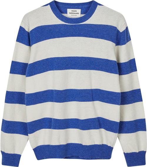 Mads Nørgaard - Copenhagen Eco Wool Stripe Kasey Sweater Kvinde Blå Og Hvid Med Striber Sweaters Str S - hos Magasin