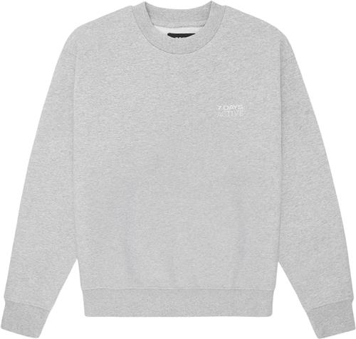 Se 7 Days Active Organic Fitted Crewneck Kvinde 022 Heather Grey Sweatshirts Str XL - hos Magasin ved Magasin