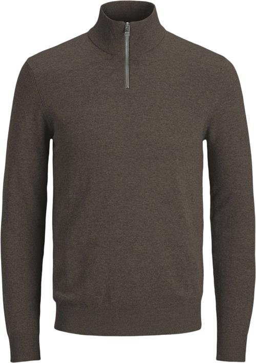 Jack & Jones Jjeemil Knit Half ZIP Noos Mand Mulch/twist Turtlenecks Str L - hos Magasin