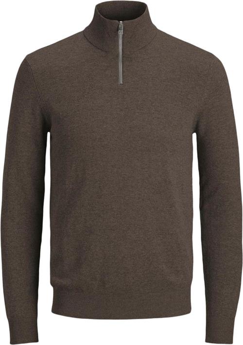 Se Jack & Jones Jjeemil Knit Half ZIP Noos Mand Mulch/twist Turtlenecks Str XXL - hos Magasin ved Magasin