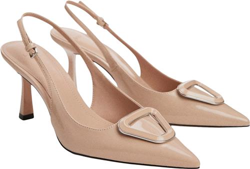 Se MANGO Patent Leathereffect Slingback sho Kvinde Lt-pastel Pink Slingbacks Str 42 - hos Magasin ved Magasin