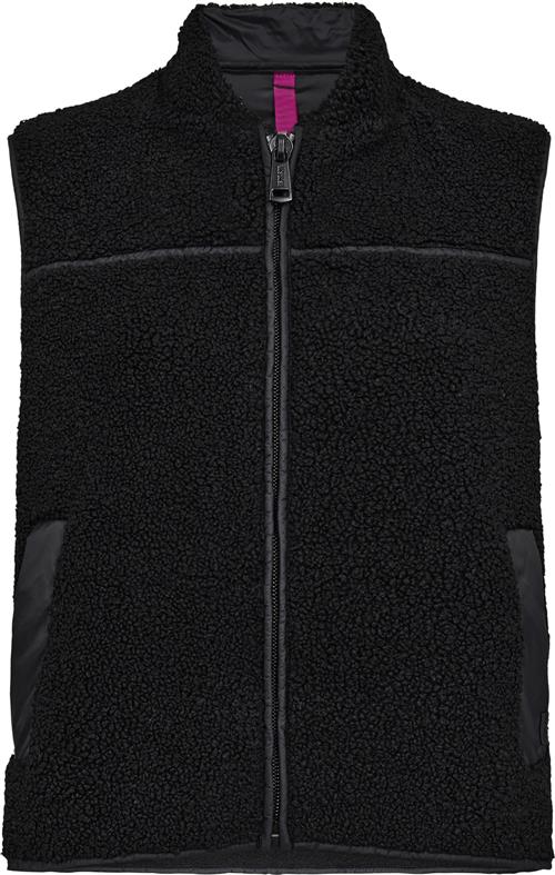 Se Mos Mosh Mmrowe Teddy Waistcoat Kvinde Black Veste Str XL - hos Magasin ved Magasin