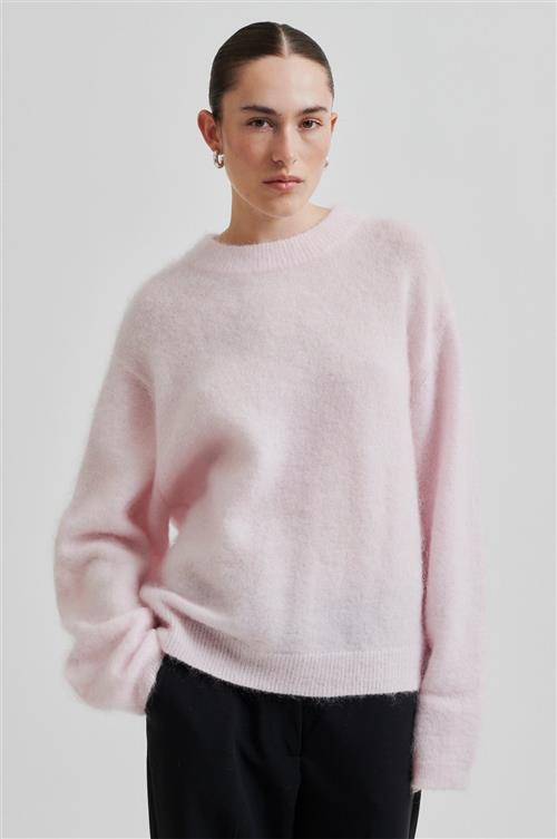 Second Female Brook Mohair Blend Knit Drop Shoulder Oneck Kvinde Festival Bloom Sweaters Str S Mohair - hos Magasin