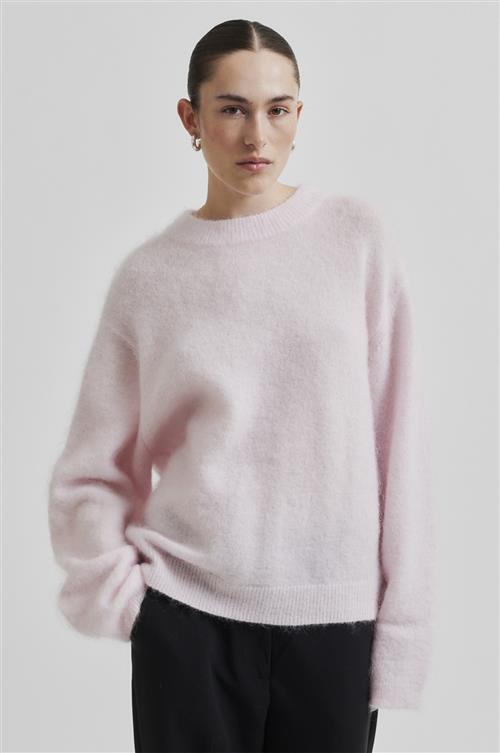 Second Female Brook Mohair Blend Knit Drop Shoulder Oneck Kvinde Festival Bloom Sweaters Str M Mohair - hos Magasin