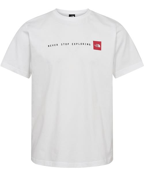 The North Face M S/S Never Stop Exploring TEE TNF Mand Hvid Kortærmede T-shirts Str S - Bomuld hos Magasin