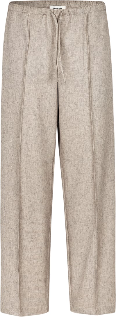 Modström Kalemmd Pants Kvinde Beige Melange Bukser Med Lige Ben Str XS - hos Magasin