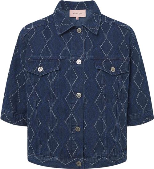 HUNKØN Trinity Jacket Kvinde Dark Denim Overgangsjakker Str S - Denim hos Magasin