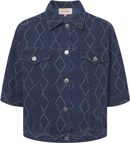 HUNKØN Trinity Jacket Kvinde Dark Denim Overgangsjakker Str M - Denim hos Magasin