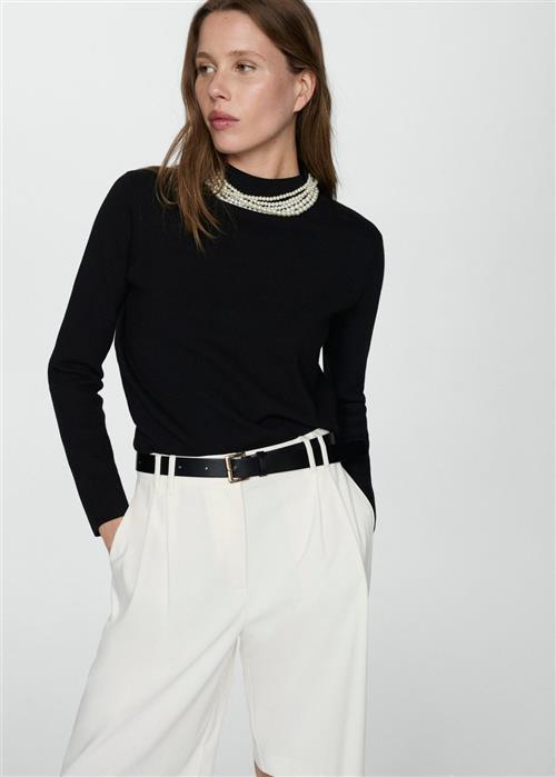 Se MANGO High Collar Sweater Kvinde Black Sweaters Str XS - hos Magasin ved Magasin