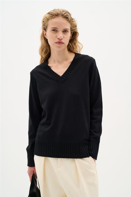 Se InWear Zauloiw Vneck Pullover Kvinde Black Sweaters Classic Fit Str S - hos Magasin ved Magasin