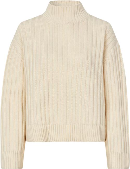 Se Modström Fultonmd rib Tneck Kvinde Summer Sand Sweaters Str XS - hos Magasin ved Magasin