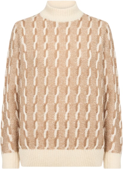 soyaconcept Scingun 1 Kvinde 8404c Desert Brown Combi Sweaters Str S - Akryl hos Magasin