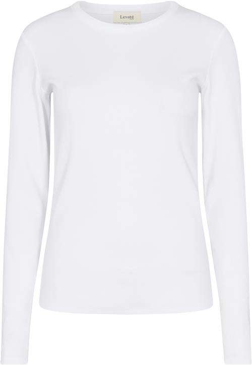 Levete room Lrnumbia 3 Kvinde L100 - White Langærmede T-shirts Str L/XL - hos Magasin