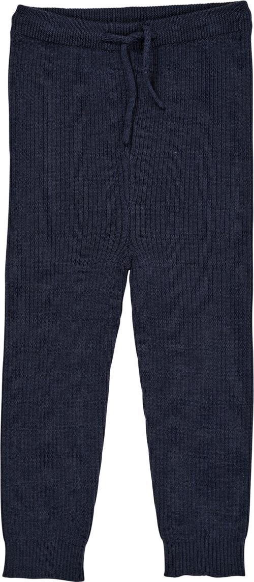 Copenhagen Colors Merino Classic RIB Leggings W. Draw Kvinde Navy Bukser Str 92 Merino - hos Magasin