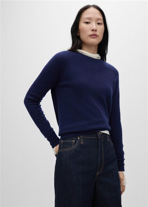 MANGO 100 Wool Sweater Kvinde Navy Sweaters Str S - Uld hos Magasin