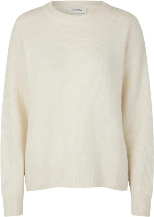 Se Modström Adrianmd Oneck Kvinde Soft White Sweaters Casual Fit Str S - hos Magasin ved Magasin