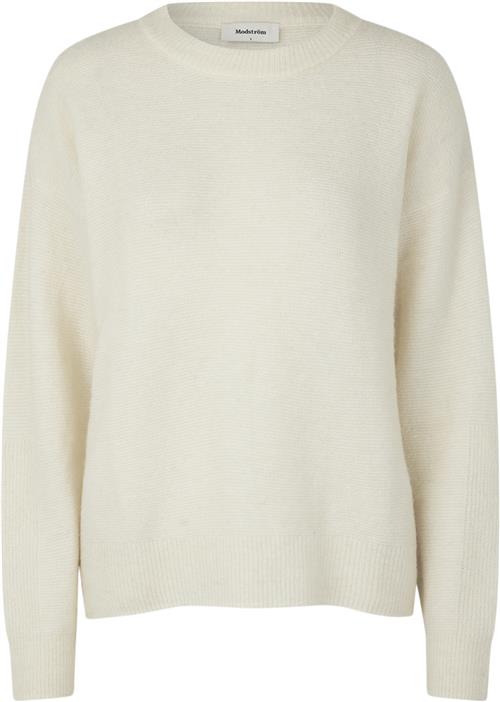 Modström Adrianmd Oneck Kvinde Soft White Sweaters Casual Fit Str M - hos Magasin