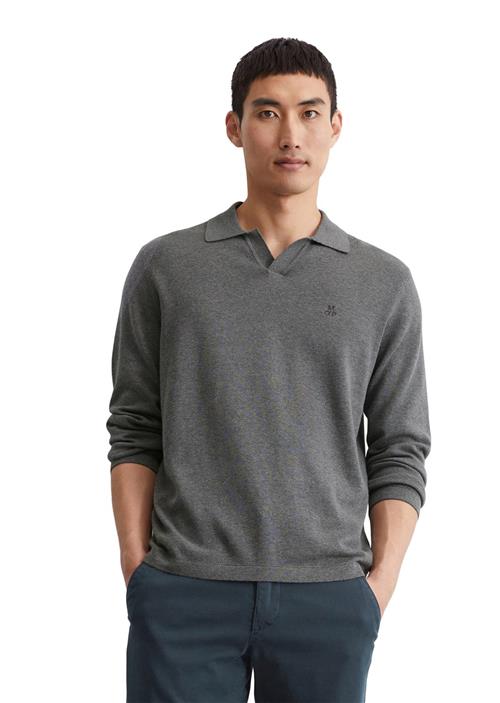 Marc O’Polo Polo Pullover Longsleeve Mand Graphite Grey Melange Langærmede Poloer Str L - hos Magasin