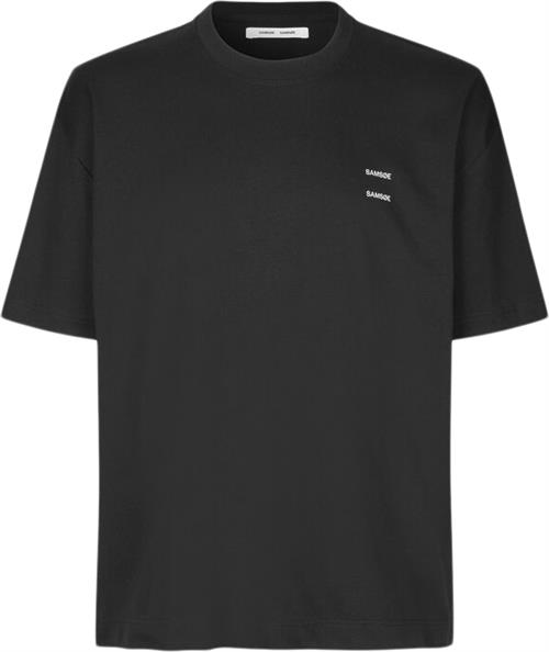 Samsøe Samsøe Joel Tshirt 11415 Mand Black Basic Kortærmede T-shirts Str M - Bomuld hos Magasin