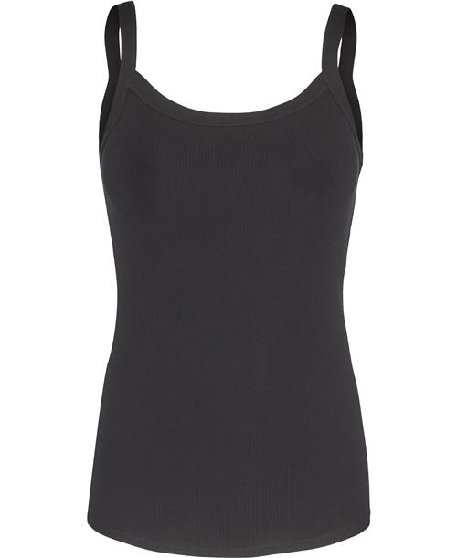 Filippa K Fine Rib Singlet Kvinde Black Tanktoppe Str XL - hos Magasin