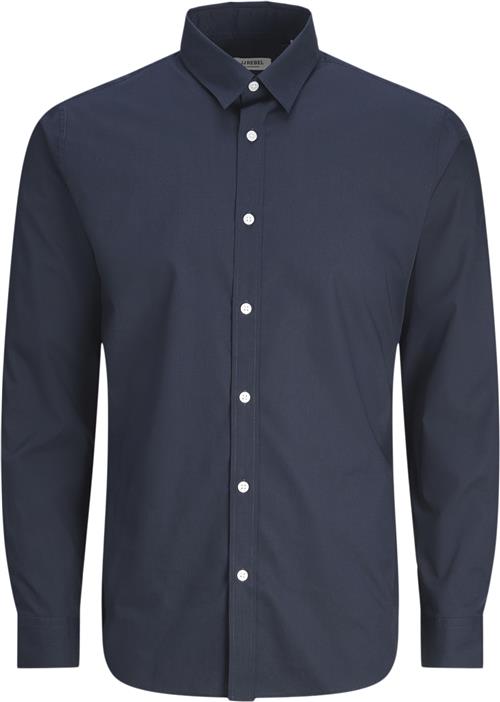 JJ-REBEL Jrebgavin Solid Shirt LS Noos Kvinde Sky Captain Skjorter Slim Fit Str S - hos Magasin