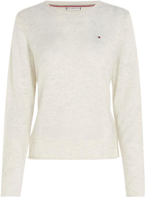 Se Tommy Hilfiger Soft Wool CNK Sweater Kvinde Ancient White Sweaters Str XS - hos Magasin ved Magasin