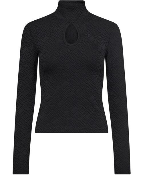 Se GUESS LS Clio TOP Kvinde Jet Black A996 Langærmede T-shirts Str S - hos Magasin ved Magasin