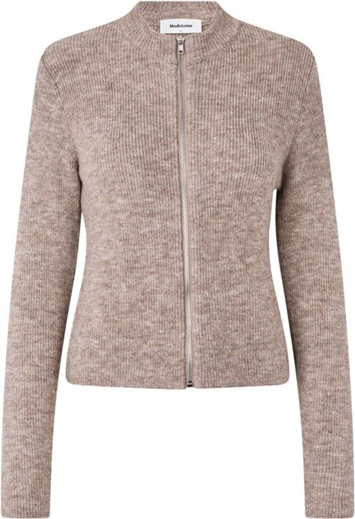 Modström Treemd Cardigan Kvinde Beige Melange Sweaters Str L - hos Magasin