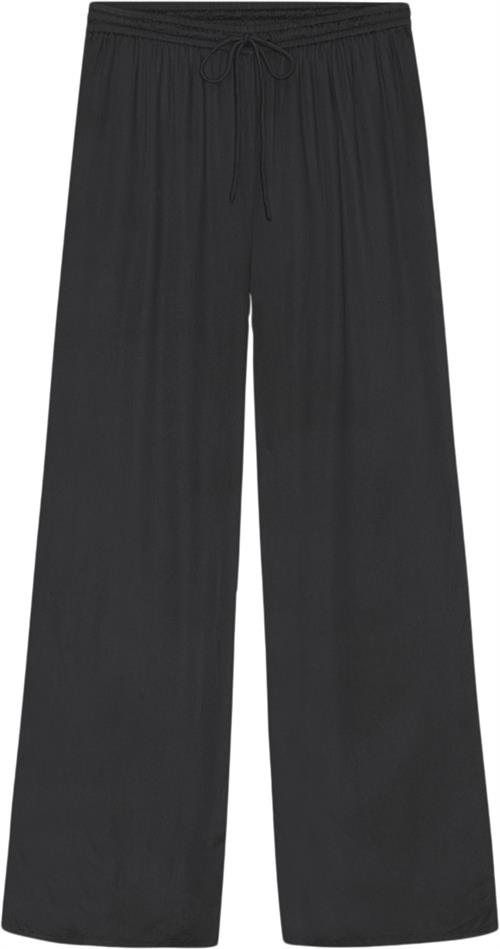 Moshi Moshi Mind sea Pants Silky Kvinde Black Bukser Med Brede Ben Str XS - hos Magasin