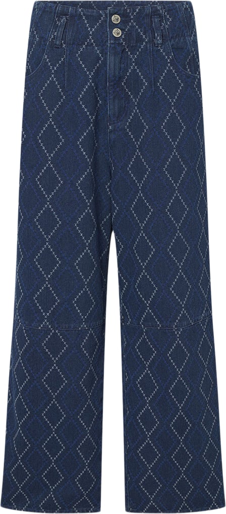 Se HUNKØN Trinity Trousers Kvinde Dark Denim Bukser Str XS - Denim hos Magasin ved Magasin