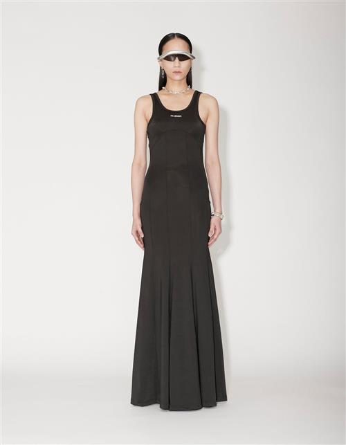 Han kjøbenhavn Logo Stretch Jersey Long Dress Kvinde Sort Maxi Kjoler Str S - Polyester hos Magasin