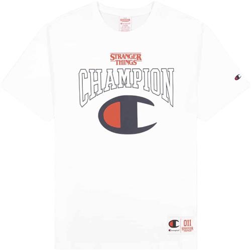 Champion Crewneck Tshirt Mand White Kortærmede T-shirts Str S - Bomuld hos Magasin